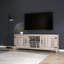 Meuble télé avec console multimédia et deux portes avec foyer