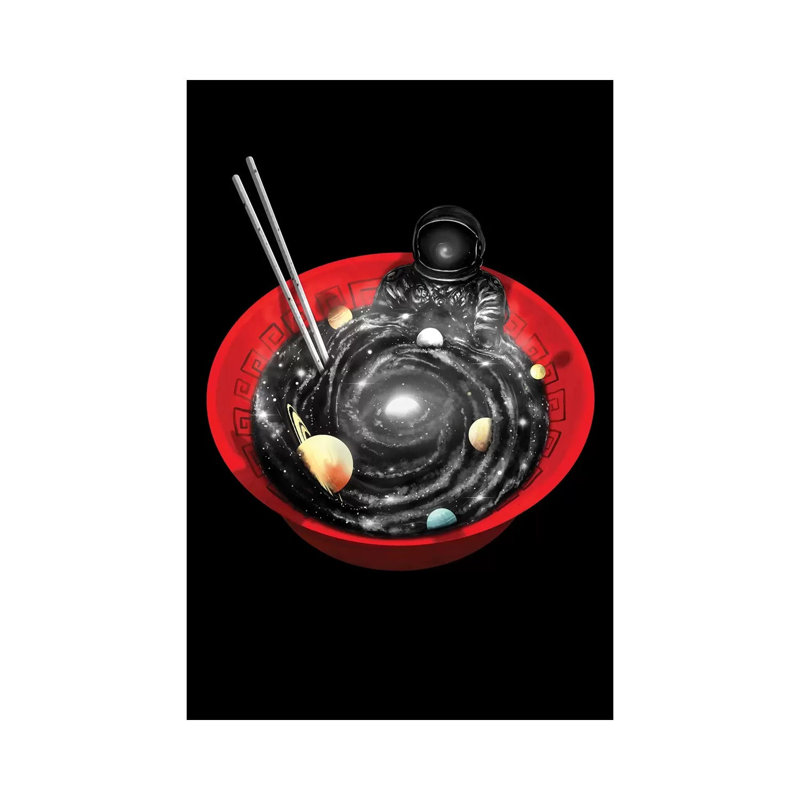 Space Ramen Bath by Nicebleed - Print on Canvas, 45.72cm H x 30.48cm W x 1.91cm D, Wrapped Canvas