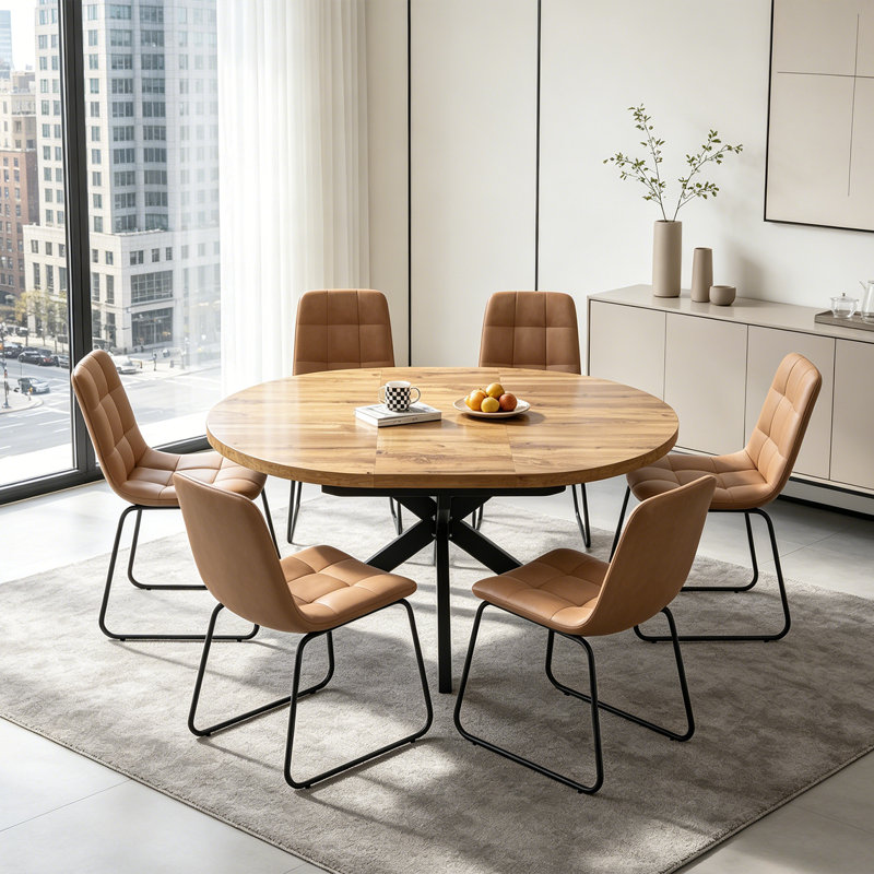 Mid Century Dining Table Sets, Brown