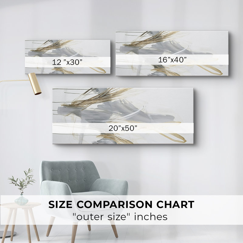 Toile tendue avec châssis abstrait # 8 XXIX, H 20 po x l 50 po