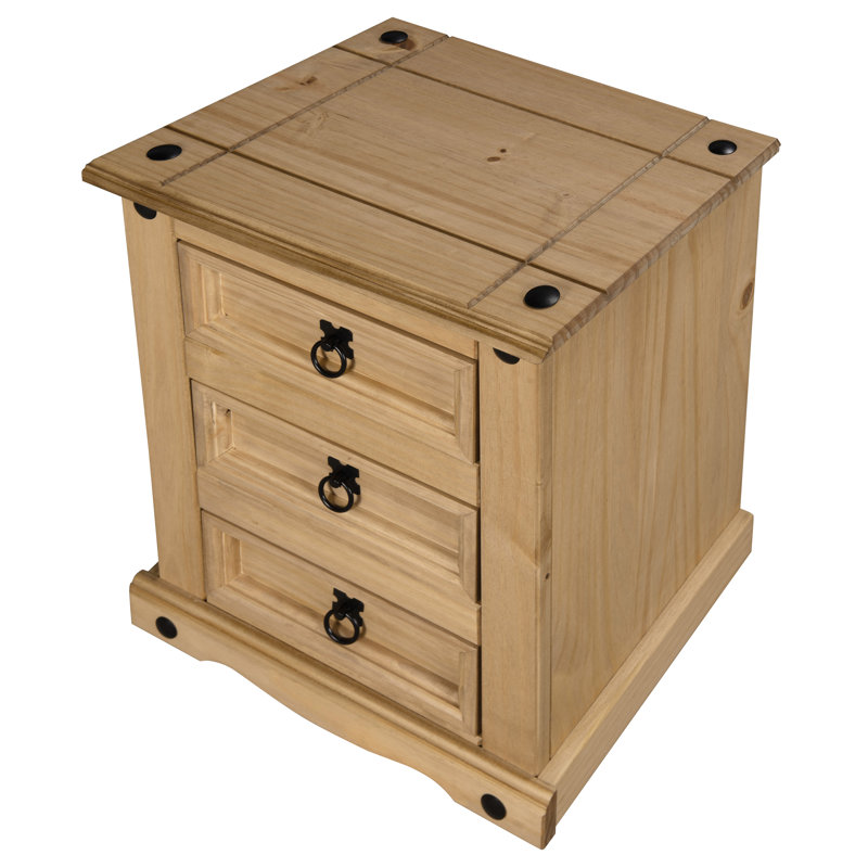48cm W Solid Wood Bedside Table
