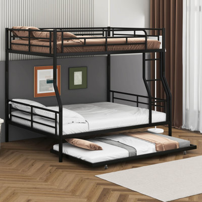 Aloah Full XL Over Queen Metal Bunk Bed with Trundle