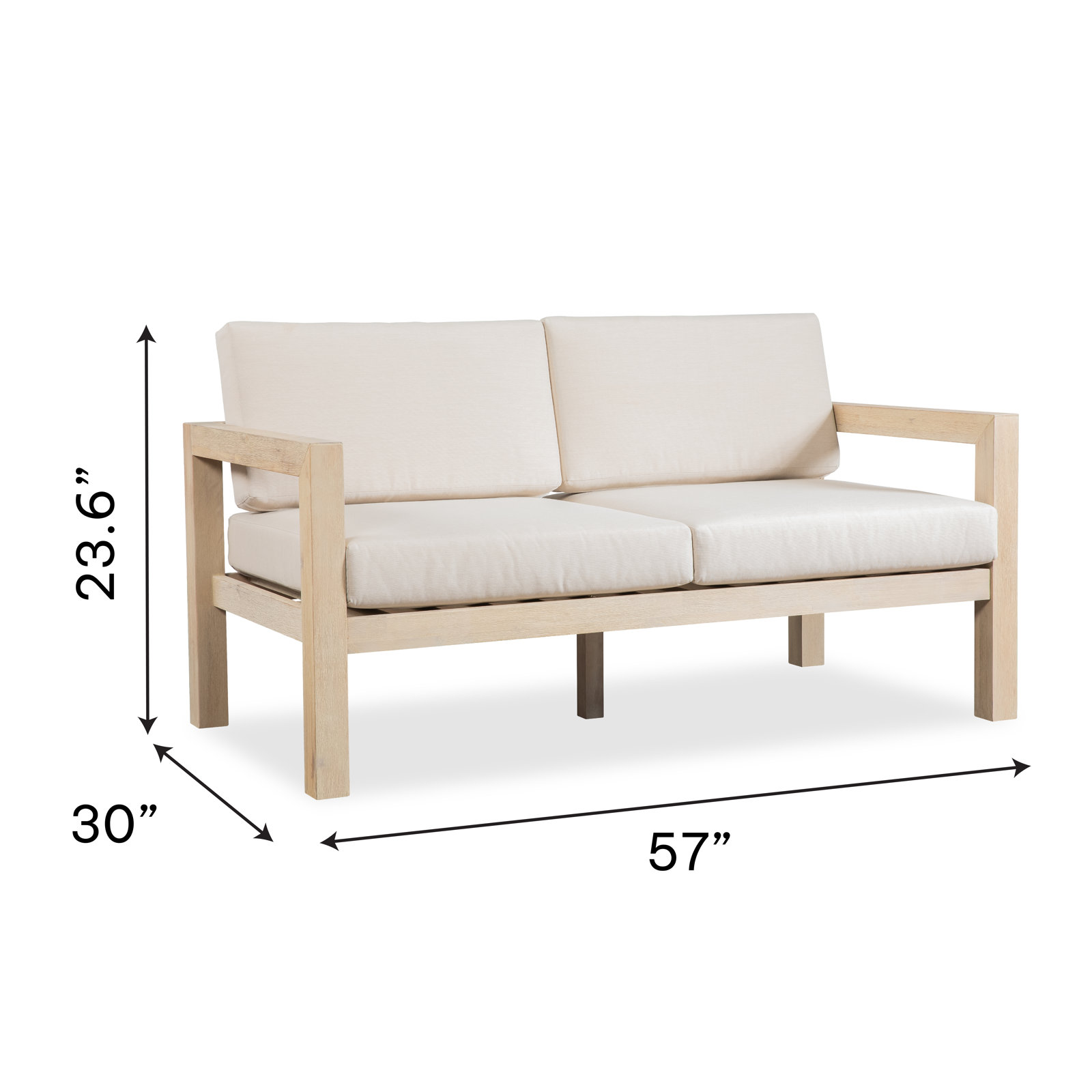 Rosa 57" Eucalyptus Patio Loveseat