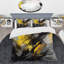 Ensemble de housse de couette en microfibre / polyester jaune et gris Vibrant Swirls II-858235416