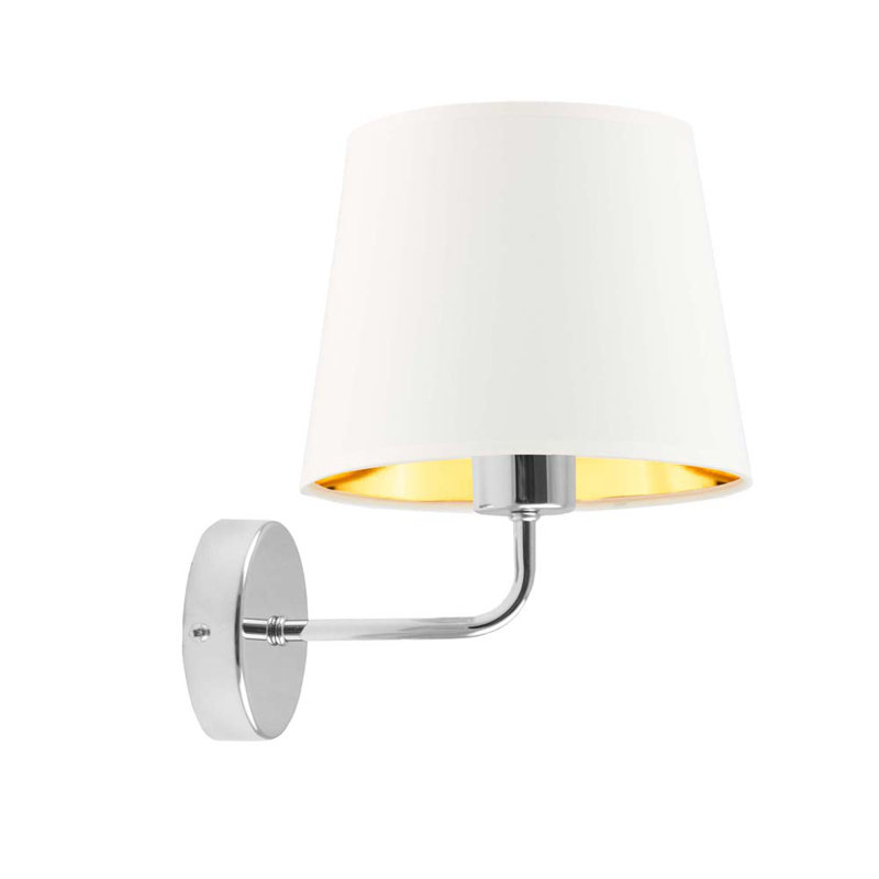 Gedalia Steel Armed Sconce, Silver, White