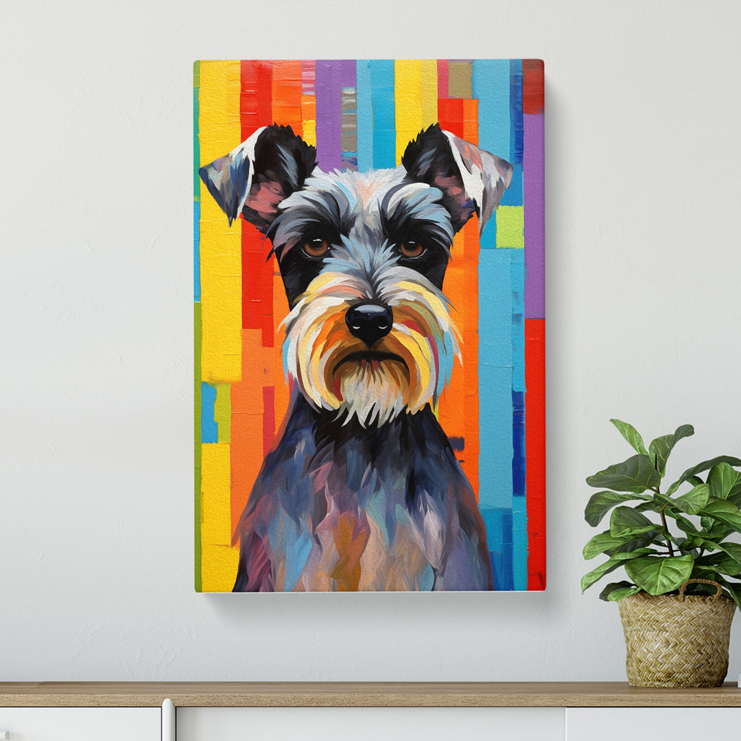 Schnauzer Colour Field - Rectangle - Wrapped Canvas