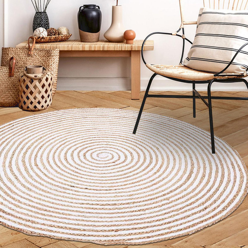 Round Easterly Hand Woven Area Rug, Round 150cm