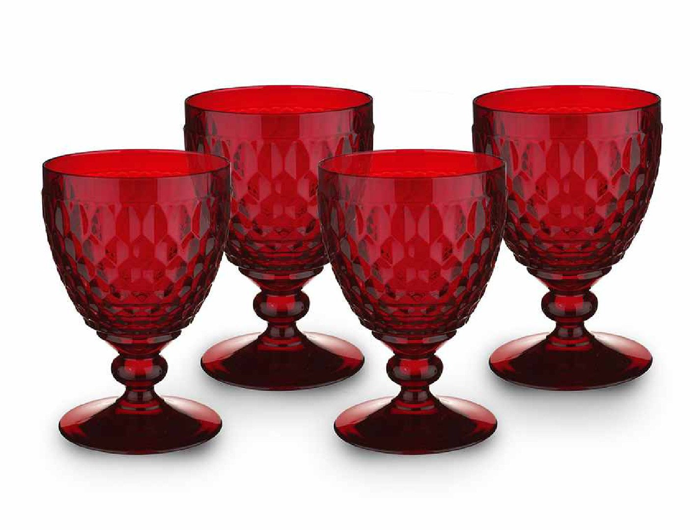 Boston Crystal Goblet, Red, 11 oz.