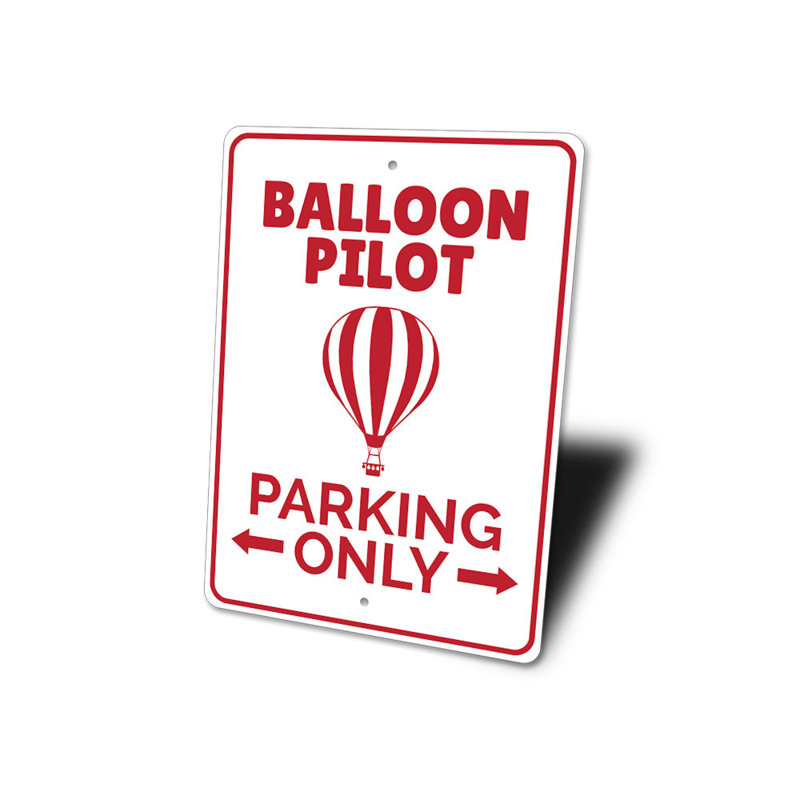 Enseigne de montgolfière en aluminium, H 14 po x l 10 po x P 0,04 po