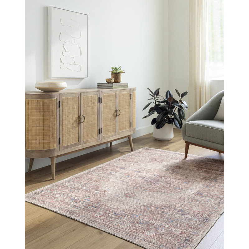 Spain Brick Machine Washable Area Rug, Rectangle 9'10" x 13'
