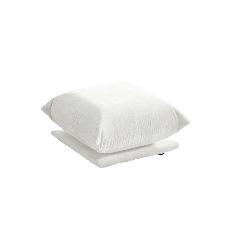 Minarik Upholstered Modern Chenille Fabric Ottoman, Beige