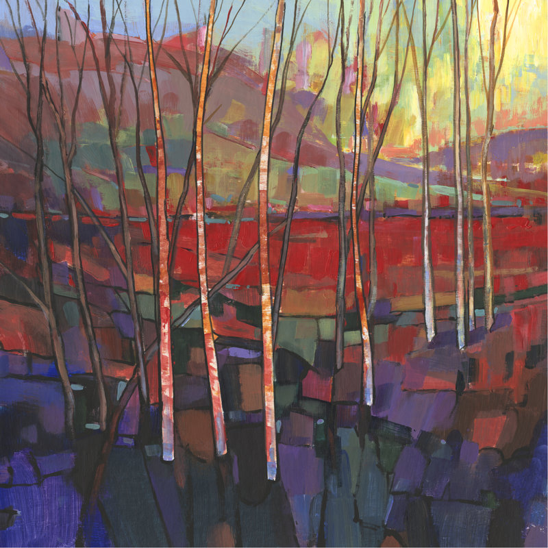 «Patchwork Trees II» par Timothy O 'Toole - peinture sur toile tendue, H 12 po x l 12 po