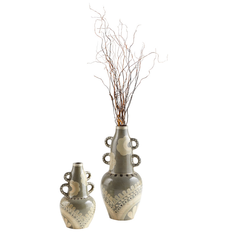 Olive Green Ceramic Bouquet Table Vase - 17.5"