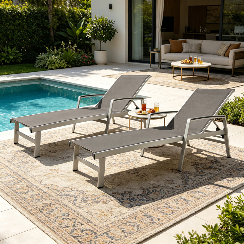 Oaxton chaise longue (ensemble de 2), Gris