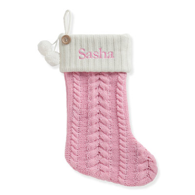 Cable Knit with Custom Name Stocking