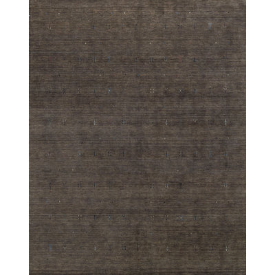 Gabbeh Wool Area Rug in Dark Brown