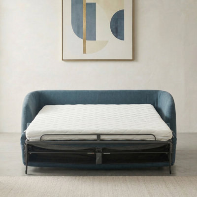 Phoebe Italian 78" Modern Stain And Abrasion Resistant Performance Fabric Queen Size Pull Out Sleeper Sofa Bed
