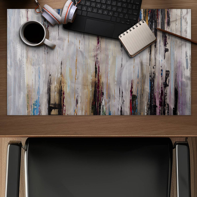 Abstract runny paint - 14.00"x24.25" Desk mat