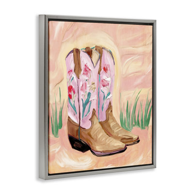 Cadre flottant à motif floral rose, par Kim Allen