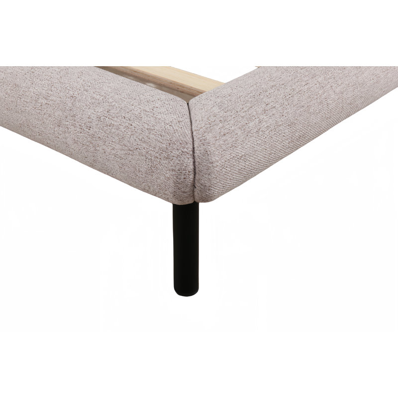 Arcola Upholstered Platform Bed with Side Table, Full/Double, Oatmeal