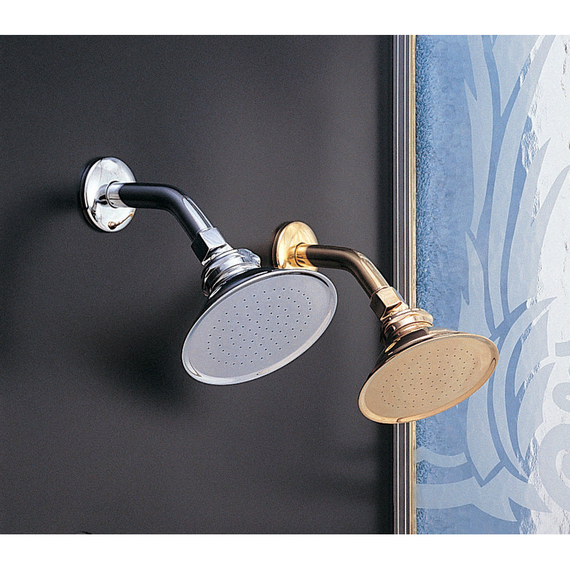 Pomme de douche de 4 pouces de diamètre avec 1,75 gallon par minute et laiton massif, Chrome chrome