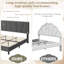 Structure de lit plateforme tapissier avec tête de lit réglable, support de lattes en bois robuste, aucun sommier tapissier requis et assemblage facile-177152209-177152213