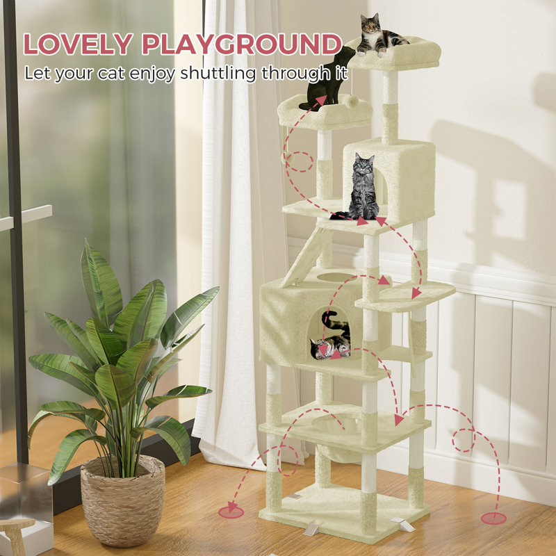 Cat Tree 208cm H Cat Tree, Beige