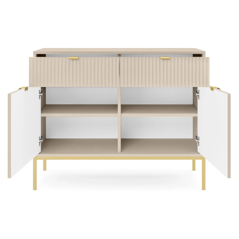 Biagino Sideboard Accent Chest, Beige/Gold