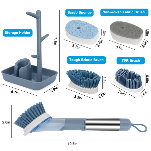 CELECTIGO Multipurpose Cleaning Scrub Brush with Soap Dispenser