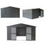 Remise de rangement de jardin 11 pi x 9 pi, gris foncé, construction en acier galvanisé, porte verrouillable, espace abondant pour les outils et l'équipement, remise de jardin extérieure grise 9 pi, acier, nombreux vélos de chambre,