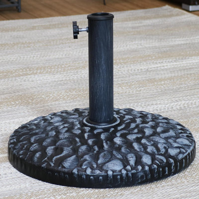 Base de parasol de marché grise ronde en résine 23 lb