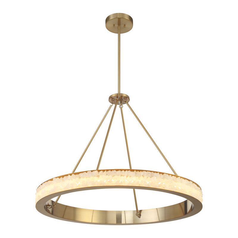 Everly Quinn Culmore - Lustre à DEL au fini laiton céleste, H 28,25 po x l 36,25 po x P 36,25 po
