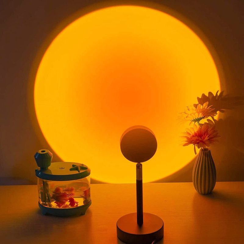 Sunset Lamp Projection Rotation Rainbow Projection Lamp Led Romantic Visual Led Light With Usb,sunset Red