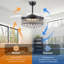 48" Dimmable Crystal Ceiling Fan With Led Lights And Remote Control-865544063