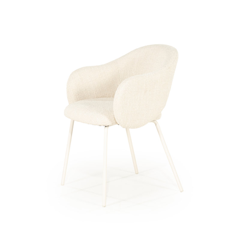Dining Chair Upholstered Arm Chair, Beige