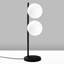 Lampe de table moderne noire avec corps en métal, 7,5 x 7,1 x 22,8 pouces | Plaque de base de 18 cm, câble de 78,7 pouces, interrupteur marche / arrêt | Double prise E14 (40 W maximum) | Conception élégante pour la maison et le bureau, indice de protection IP20-1060020442