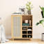 Buffet de 34 pouces avec vin, buffet de salon à la maison, une tablette fermée et deux tablettes ouvertes, - porte d'entrée, idéal pour une utilisation dans une cuisine, armoire de bar, 6 espaces, design, longue durée convenant à diverses pièces