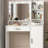 Vanity Desk With Mirror & Light, Large Drawer Three Level Storage Dresser, 3 Lighting Modes Adjustable Brightness, Dressing Table For Bedroom-2133482668