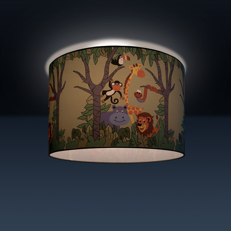 Amna Fabric Flush Ceiling Light