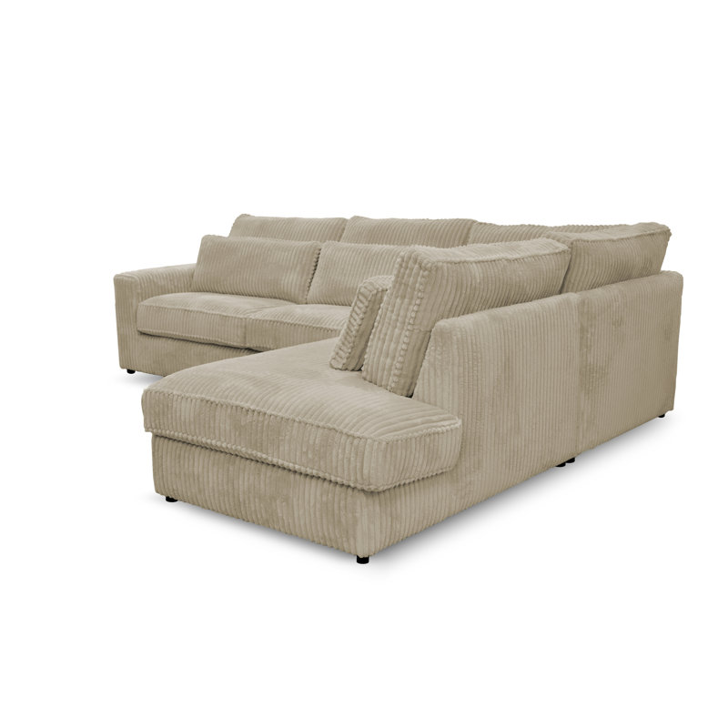 Aazim 4 Seater Corner Sofa , Right facing, Taupe