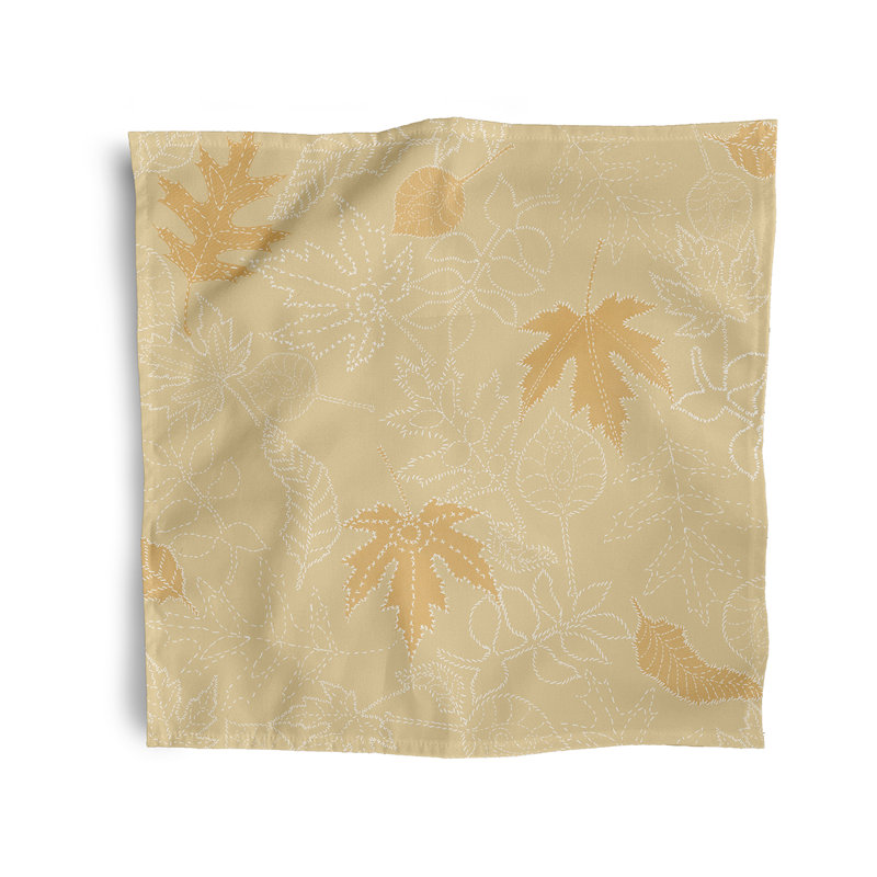 Clermeau Polyester Floral Square Napkin, Yellow