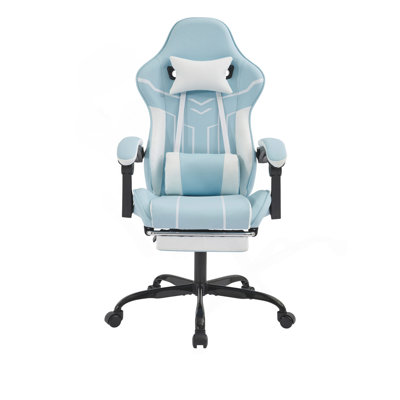 Chaise de jeu, chaise d'ordinateur ergonomique avec repose-pieds Chaise de bureau ergonomique avec dossier lombaire