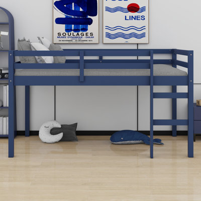 Loft Bed With Ladder, Bed Platform Of Strengthened Slats