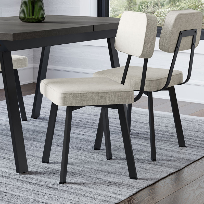 Ensemble de salle à manger 5 pièces Amisco Kane Table and Clarkson, Gris, PVC gris clair et beige