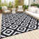 Geometric Outdoor Mats Plastic Straw Rug Waterproof Washable Outdoor Rug for Garden Backyard Picnic Camping RV Deck Beach Trailer