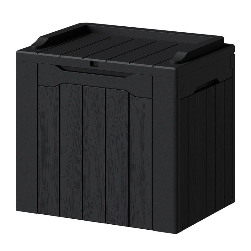 31 Gallons Lockable Resin Deck Box, Black
