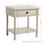 Table de chevet - Bois massif blanc délavé, glissière de tiroir en métal, Intrigue, assemblage simple, l 24 po x P 18 po H 26 po en bois blanchi, attrait, objet sans effort,