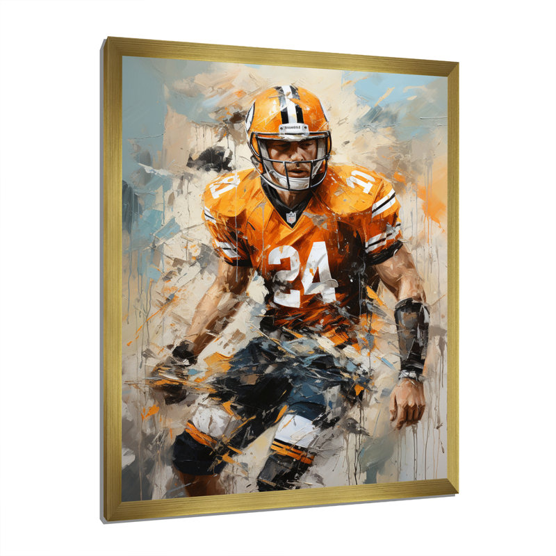Football Day Glory in USA III - Imprimé, Encadrement doré, H 44 po x l 34 po x P 1,5 po