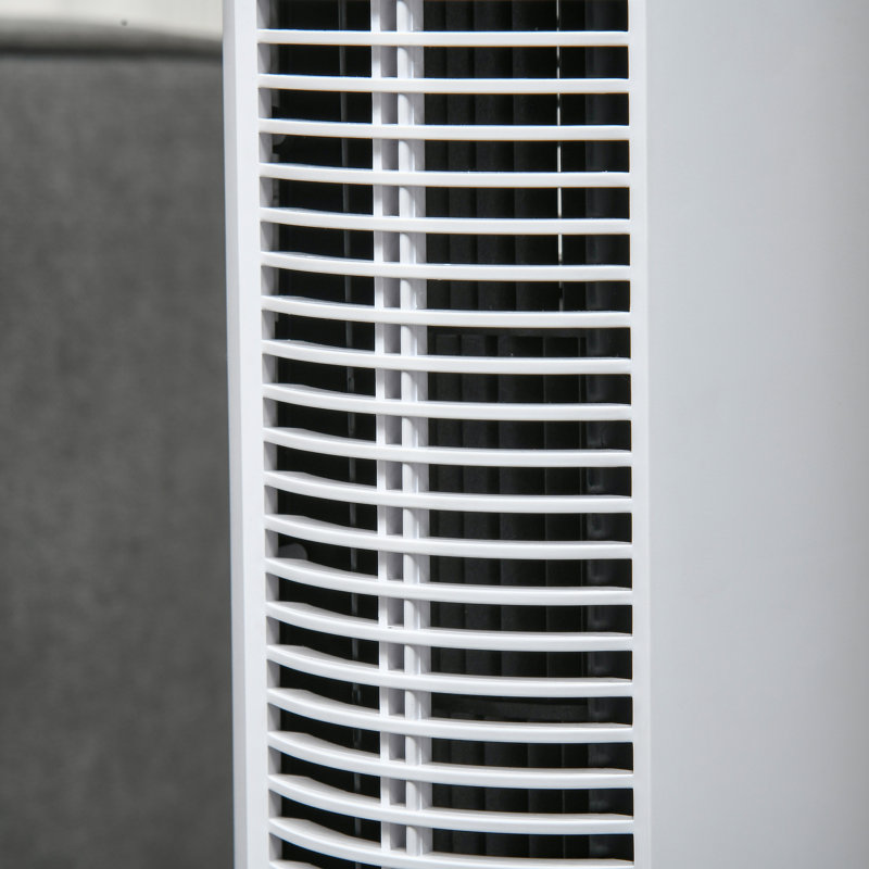 HOMCOM Freestanding Tower Fan Cooling For Bedroom With 3 Speed, 12H Timer, Oscillating, LED Sensor Panel, Remote Controller, Black