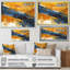 «Evening Glow» abstrait orange et bleu royal I - impression-360037909-360037910